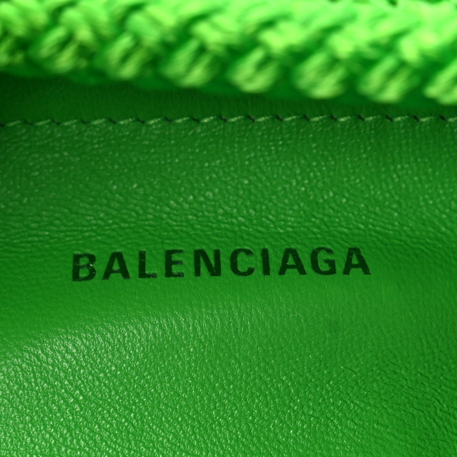 Balenciaga Nylon Lambskin Woven Small Ibiza Basket With Strap Green 5 of 8