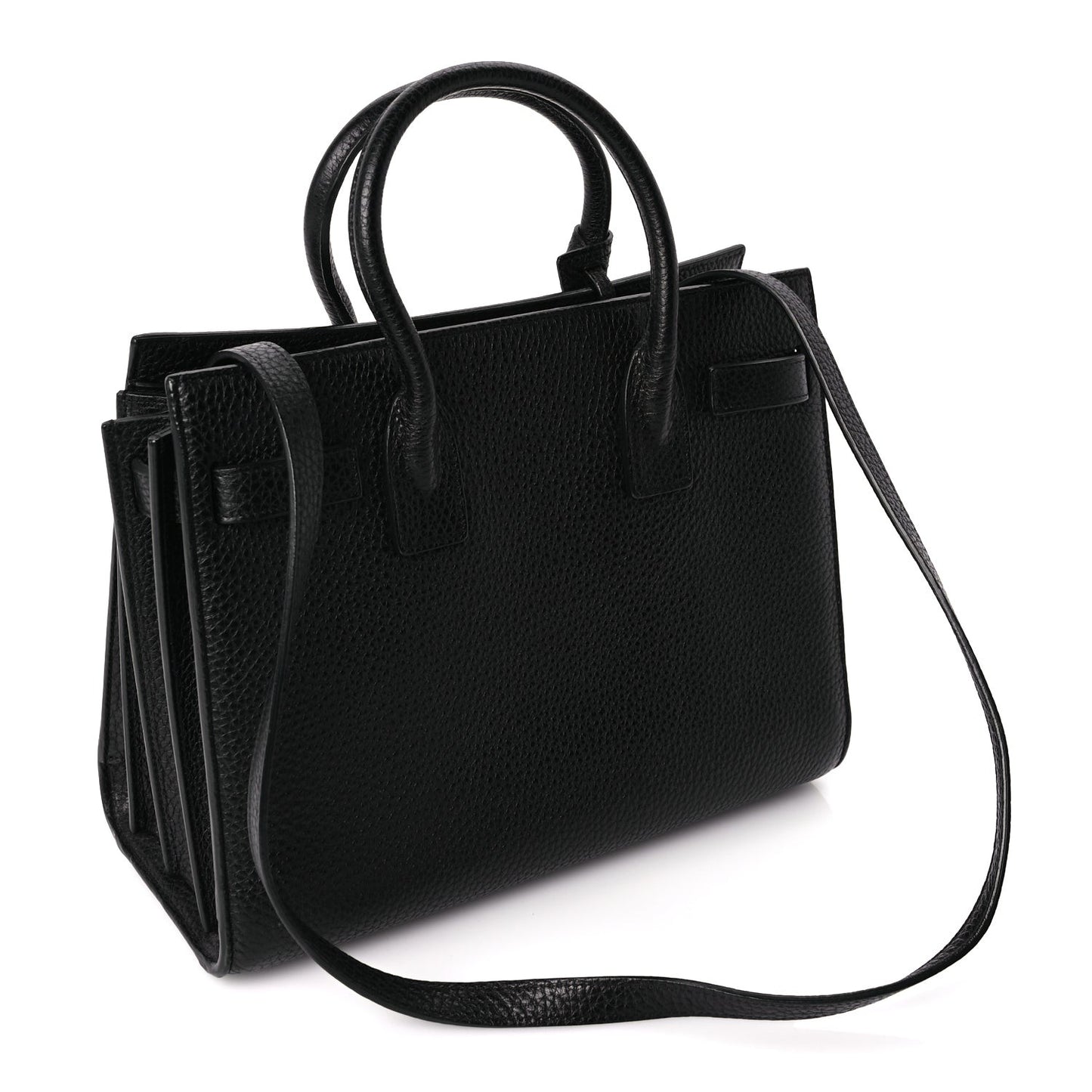 Grained Calfskin Baby Sac De Jour Black