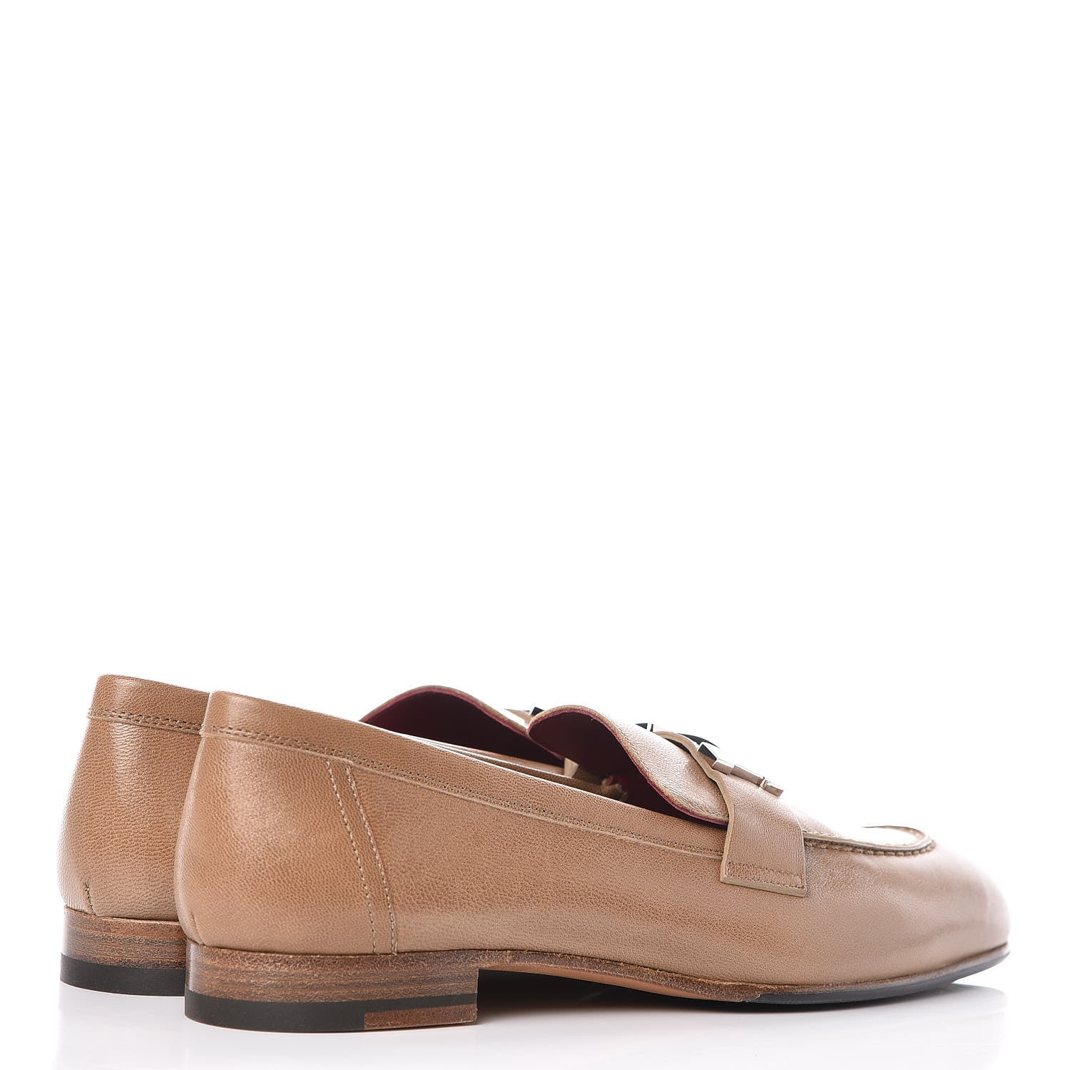 Hermes Goatskin Womens Paris Loafers 36.5 Etoupe 4 of 9