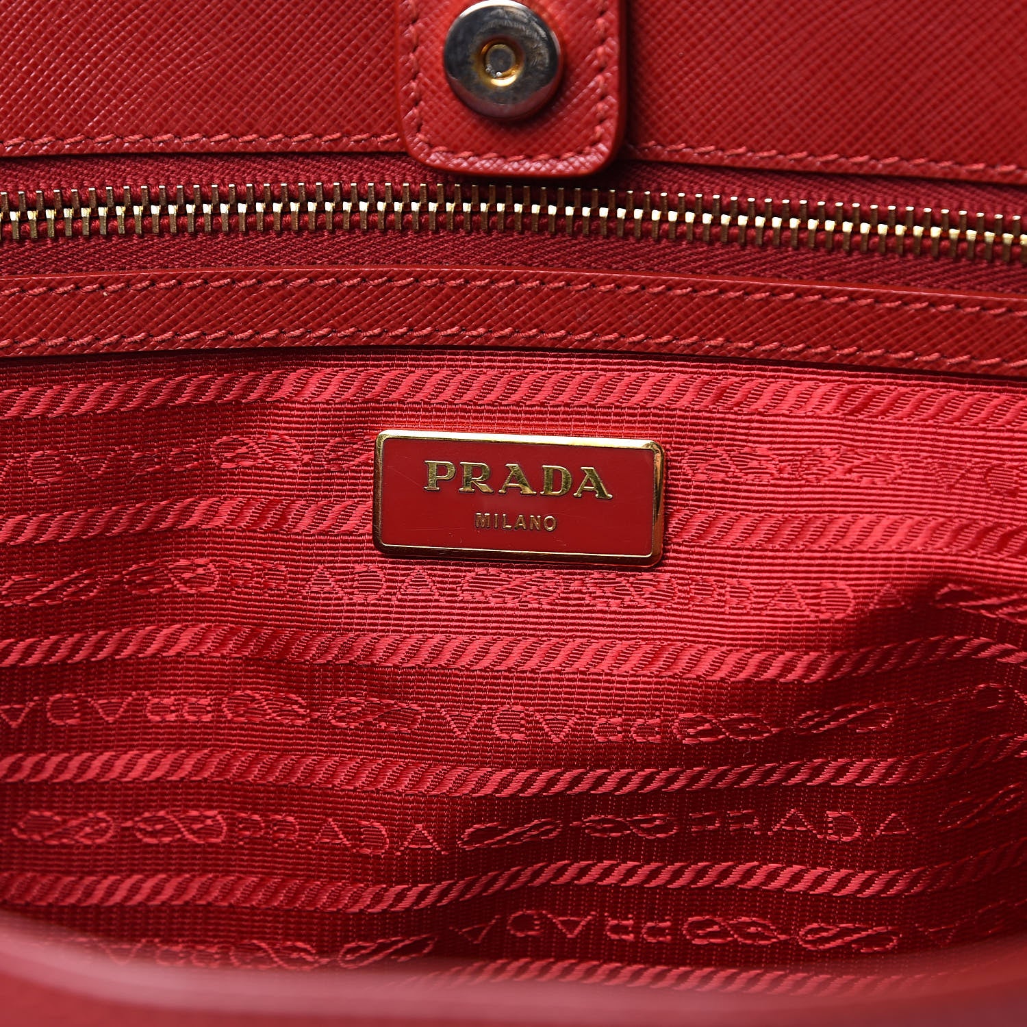 Prada Saffiano Lux Large Tote Fuoco 6 of 15