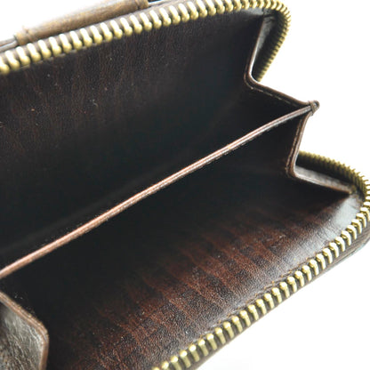 Fendi Zucchino Vitello Compact Zip Around Wallet Mogano Panna Bruciato 5 of 11