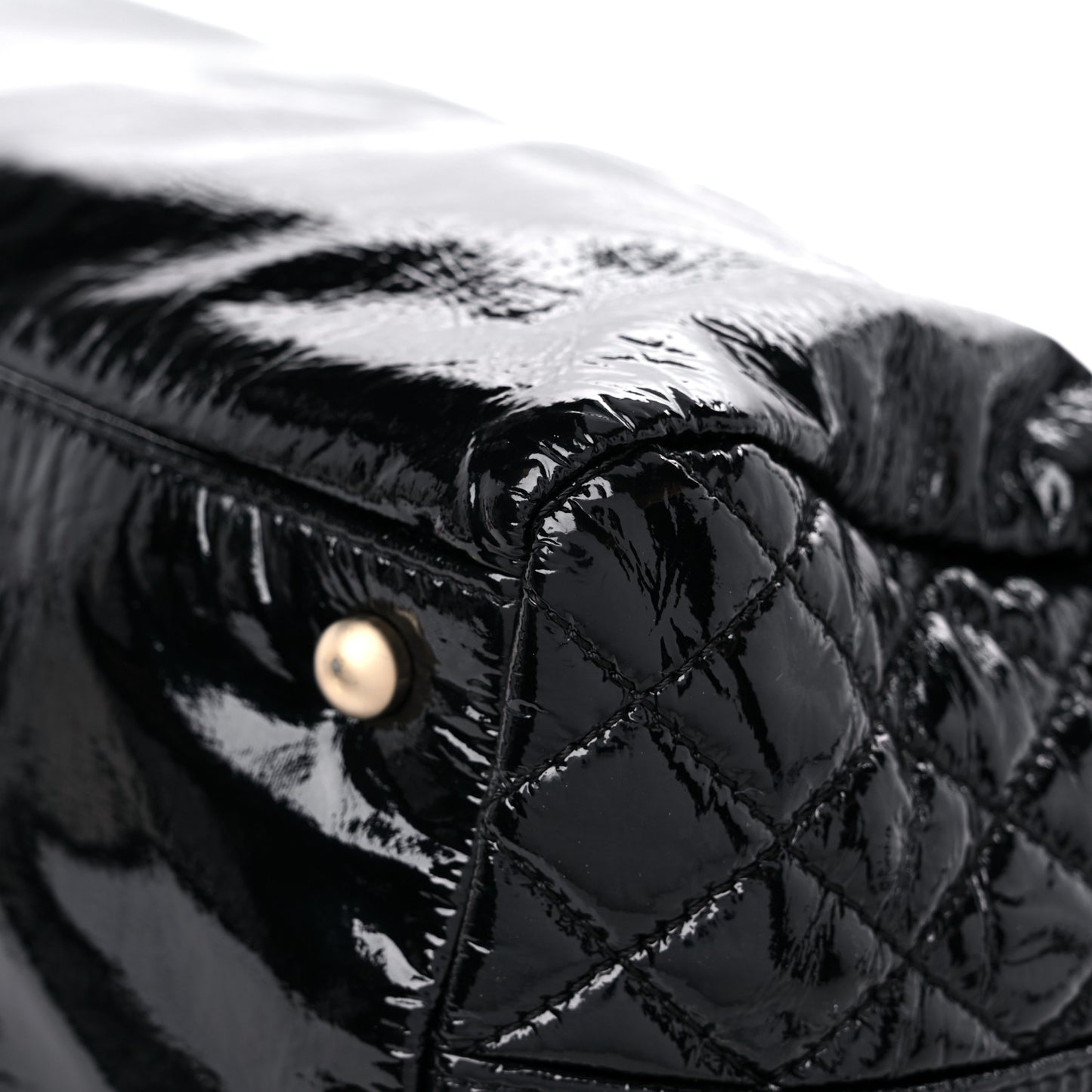 Patent Quilted CC Tote Black