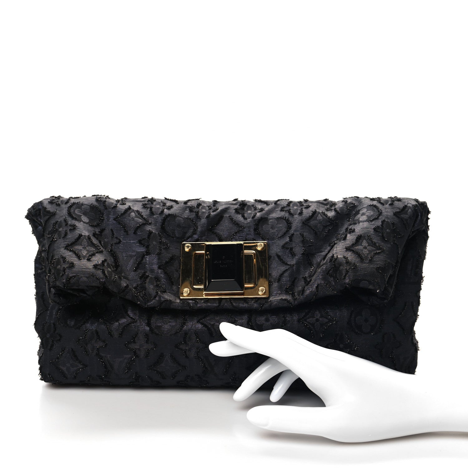 Louis Vuitton Lurex Quilted Monogram Altair Clutch  Black 2 of 11
