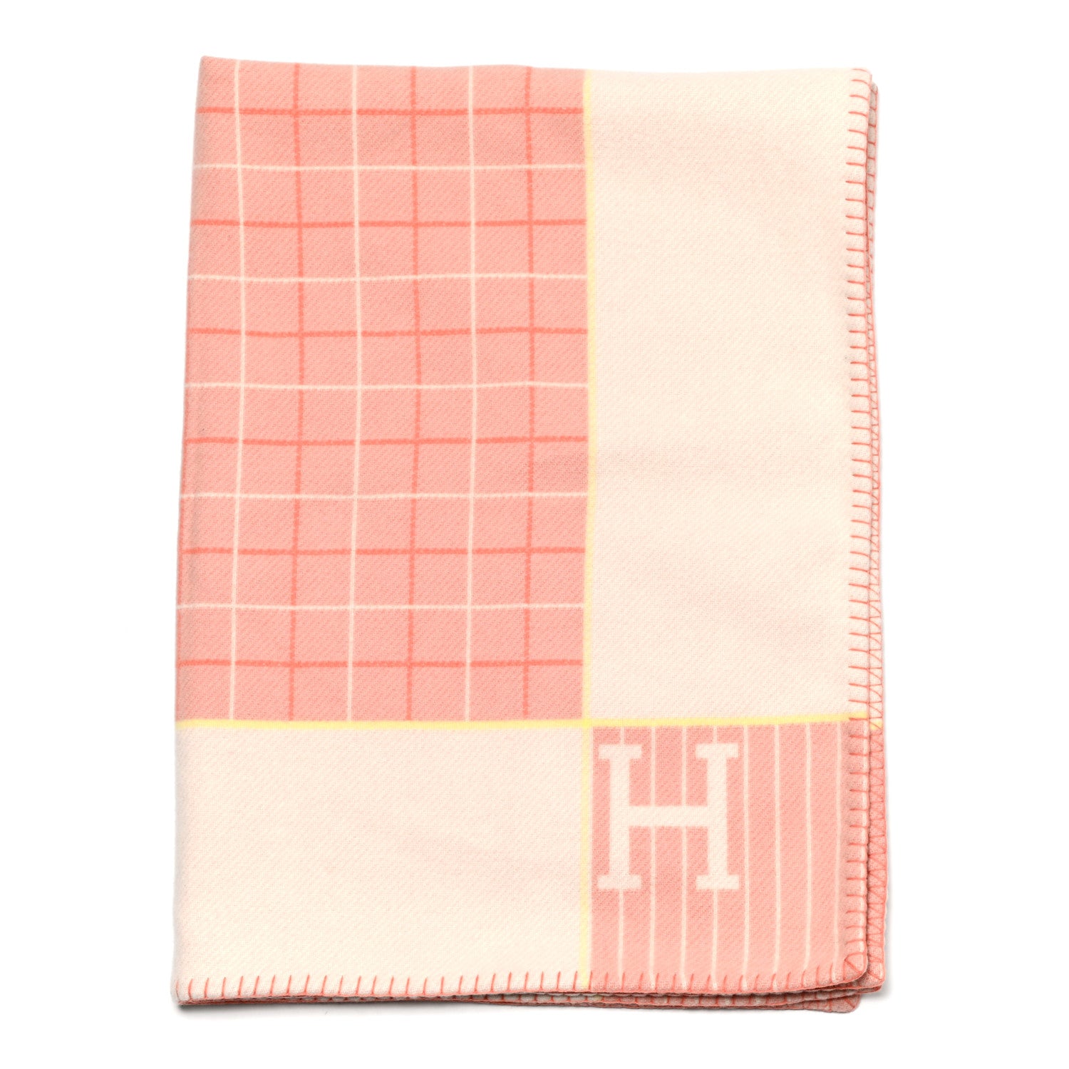 Hermes Wool Cashmere Avalon Cabriole Blanket Melon 1 of 3