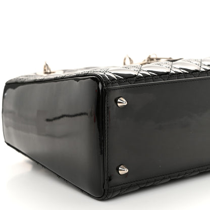 Christian Dior Patent Cannage Medium Lady Dior Black 9 of 12