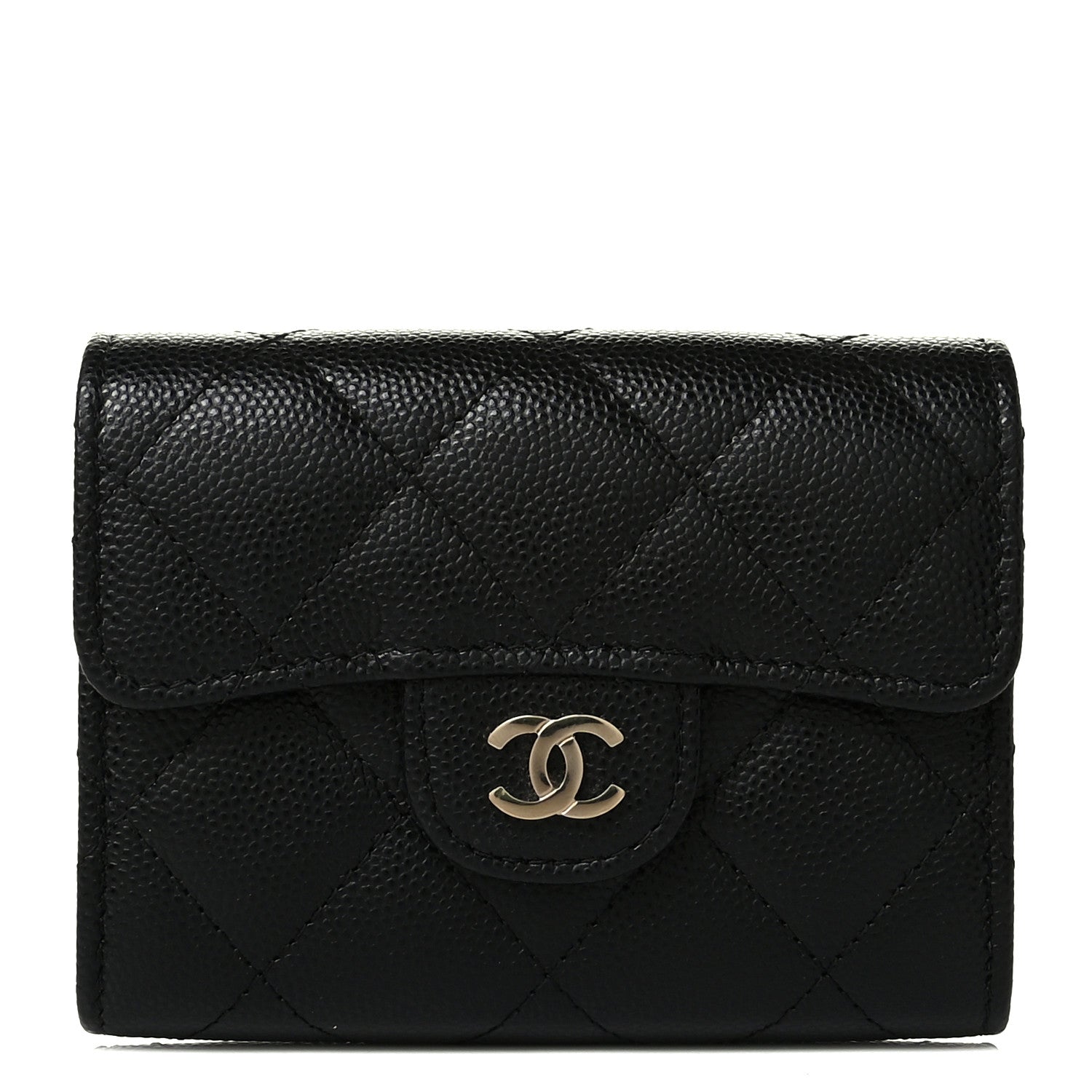 Chanel Caviar Quilted Flap Card Holder Wallet Black 1 of 5