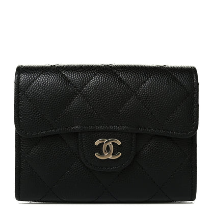 Chanel Caviar Quilted Flap Card Holder Wallet Black 1 of 5