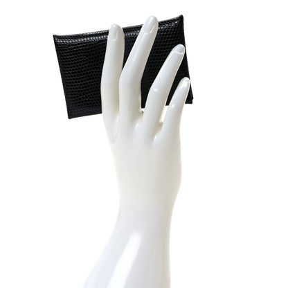 Hermes Lizard Calvi Card Case Black 2 of 7