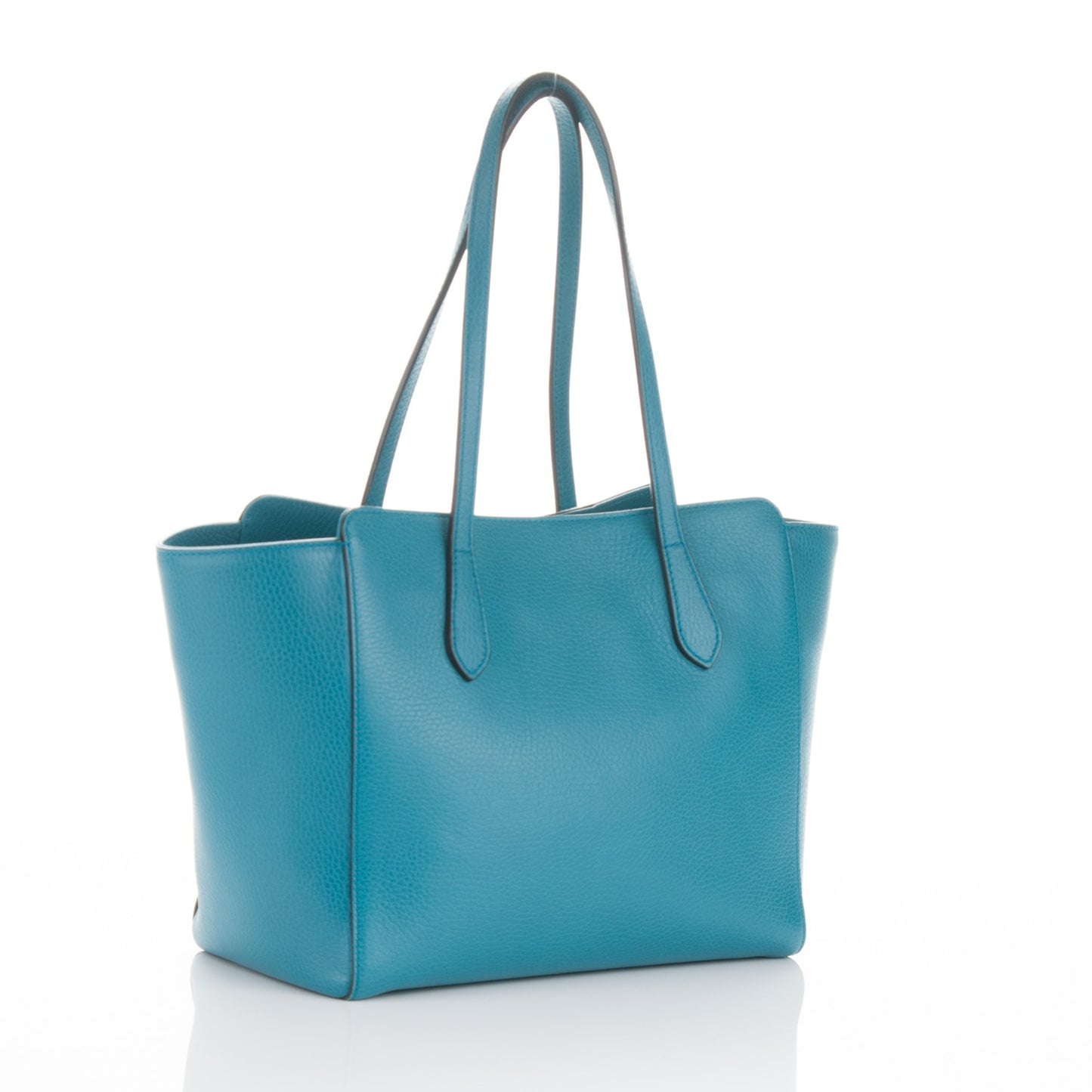 Dollar Calfskin Small Swing Tote Deep Cobalt