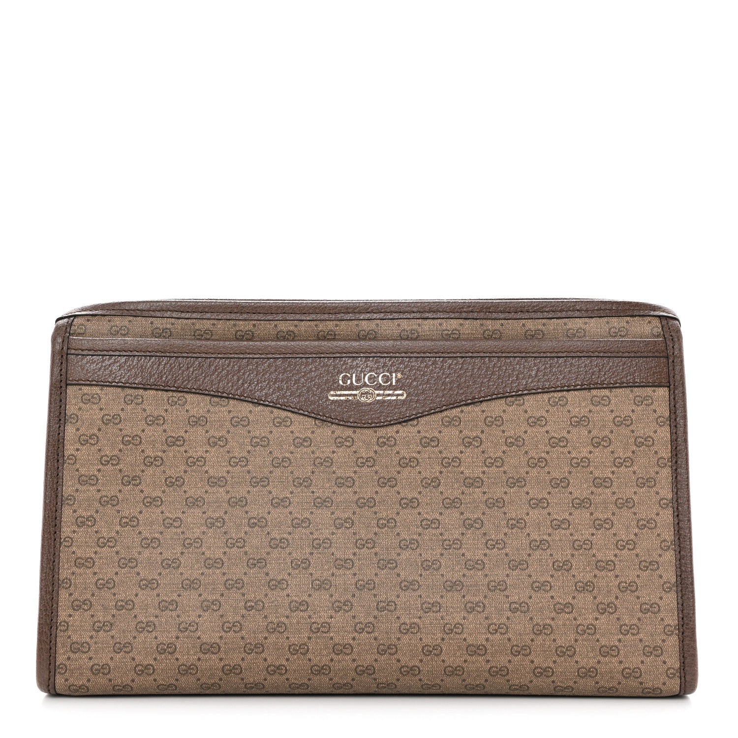 Gucci Mini Vintage GG Supreme Monogram Zip Pouch Beige New Acero 1 of 8