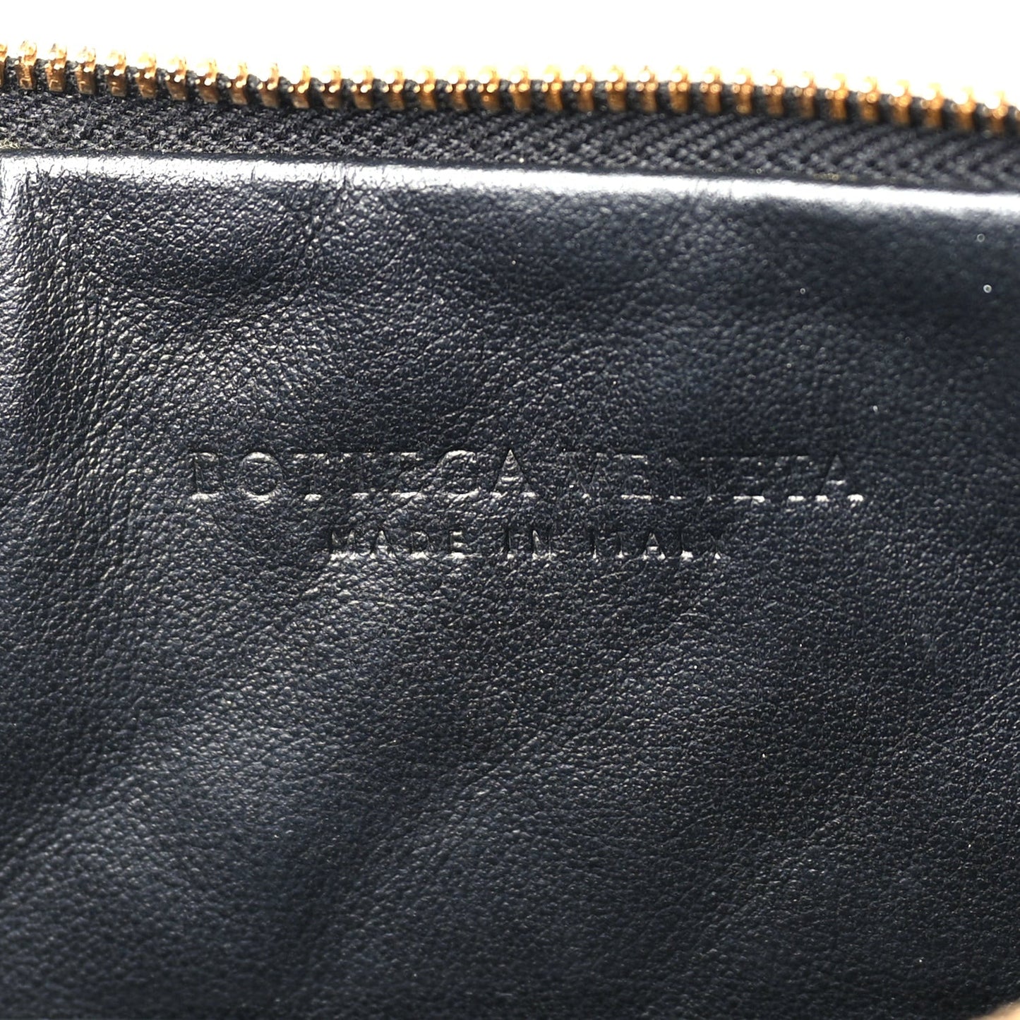 Nappa Intrecciato Medium Flat Zip Pouch Black