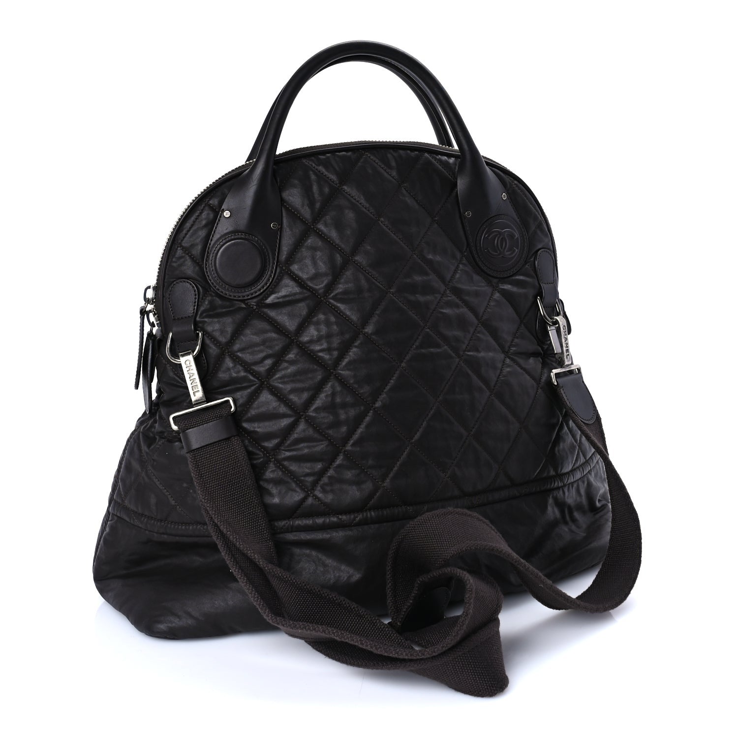 Chanel Coated Canvas Quilted Large Garment Travel Bag Brown 2 of 9