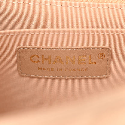 Chanel Metallic Caviar Chevron Quilted Medium Statement Flap Beige 7 of 13