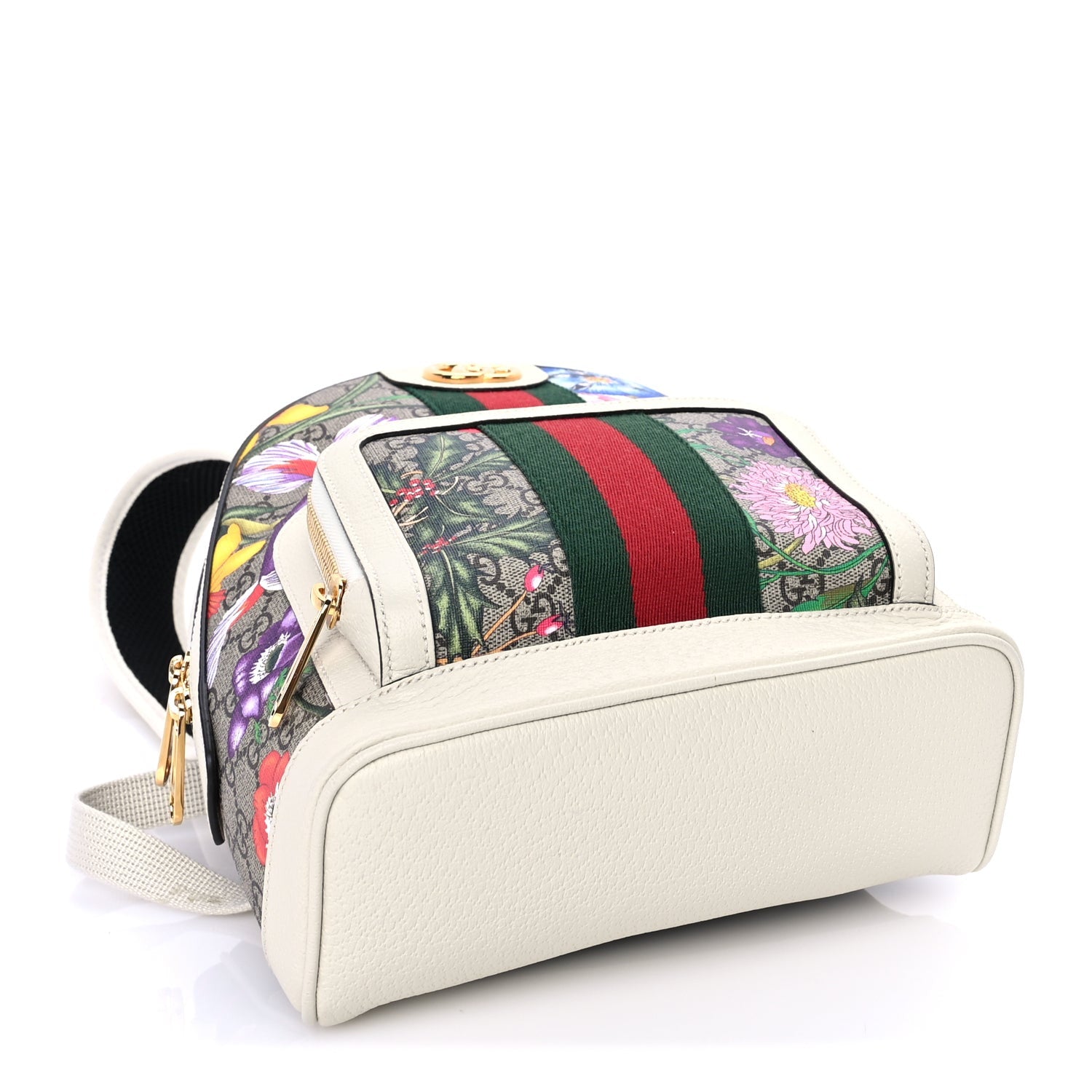 Gucci GG Supreme Monogram Flora Web Small Ophidia Day Backpack White 3 of 7