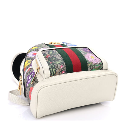 Gucci GG Supreme Monogram Flora Web Small Ophidia Day Backpack White 3 of 7