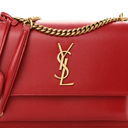 Saint Laurent Calfskin Medium Monogram Sunset Rouge Eros 7 of 7