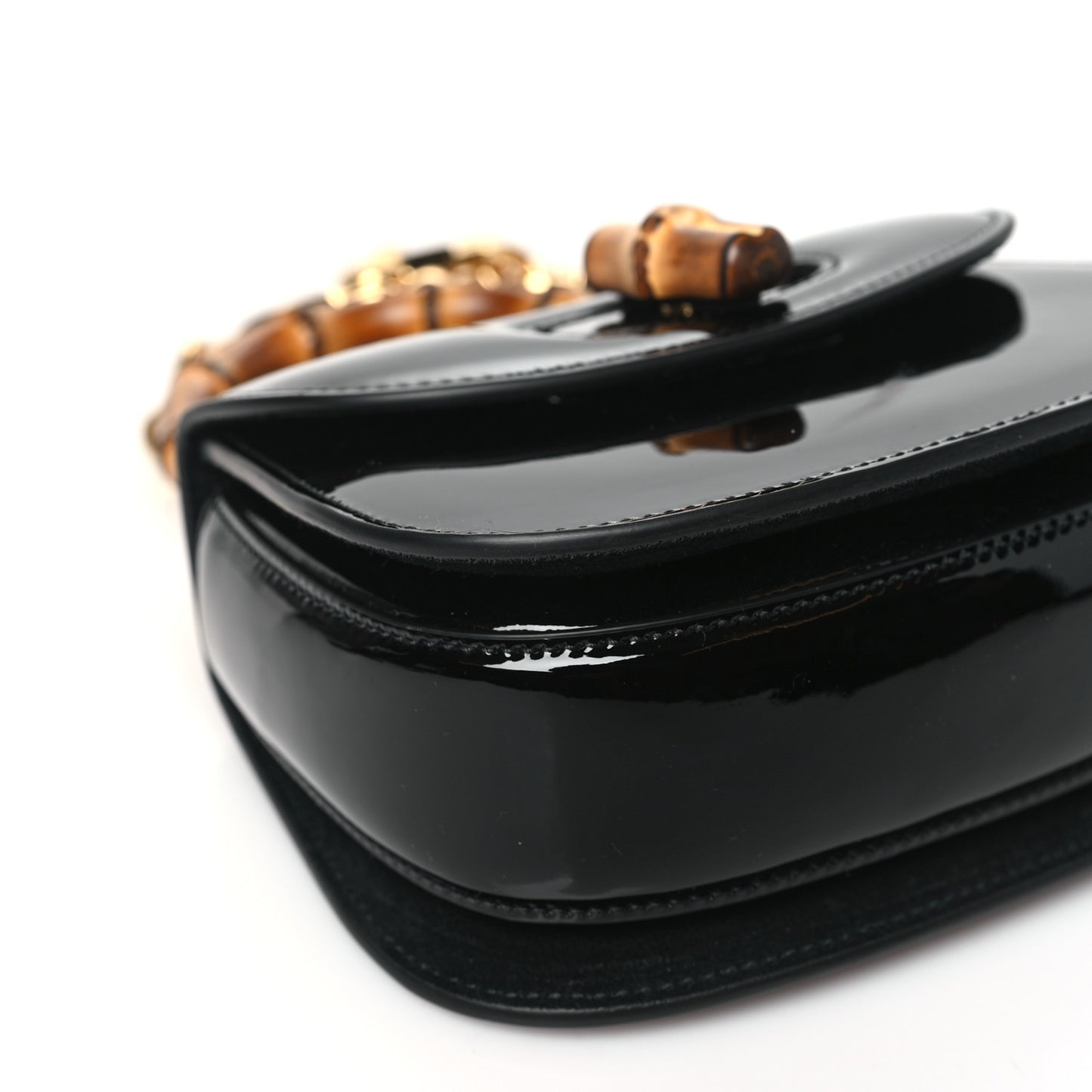 Patent Crystal Mini Bamboo 1947 Top Handle Chain Bag Black