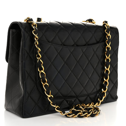 Chanel Lambskin Quilted XL Jumbo Single Flap Black 3 of 12