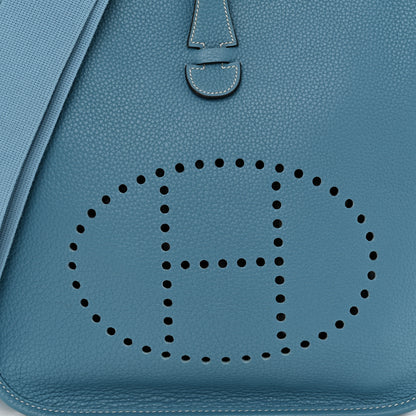 Hermes Taurillon Clemence Evelyne III PM Blue Jean 8 of 11