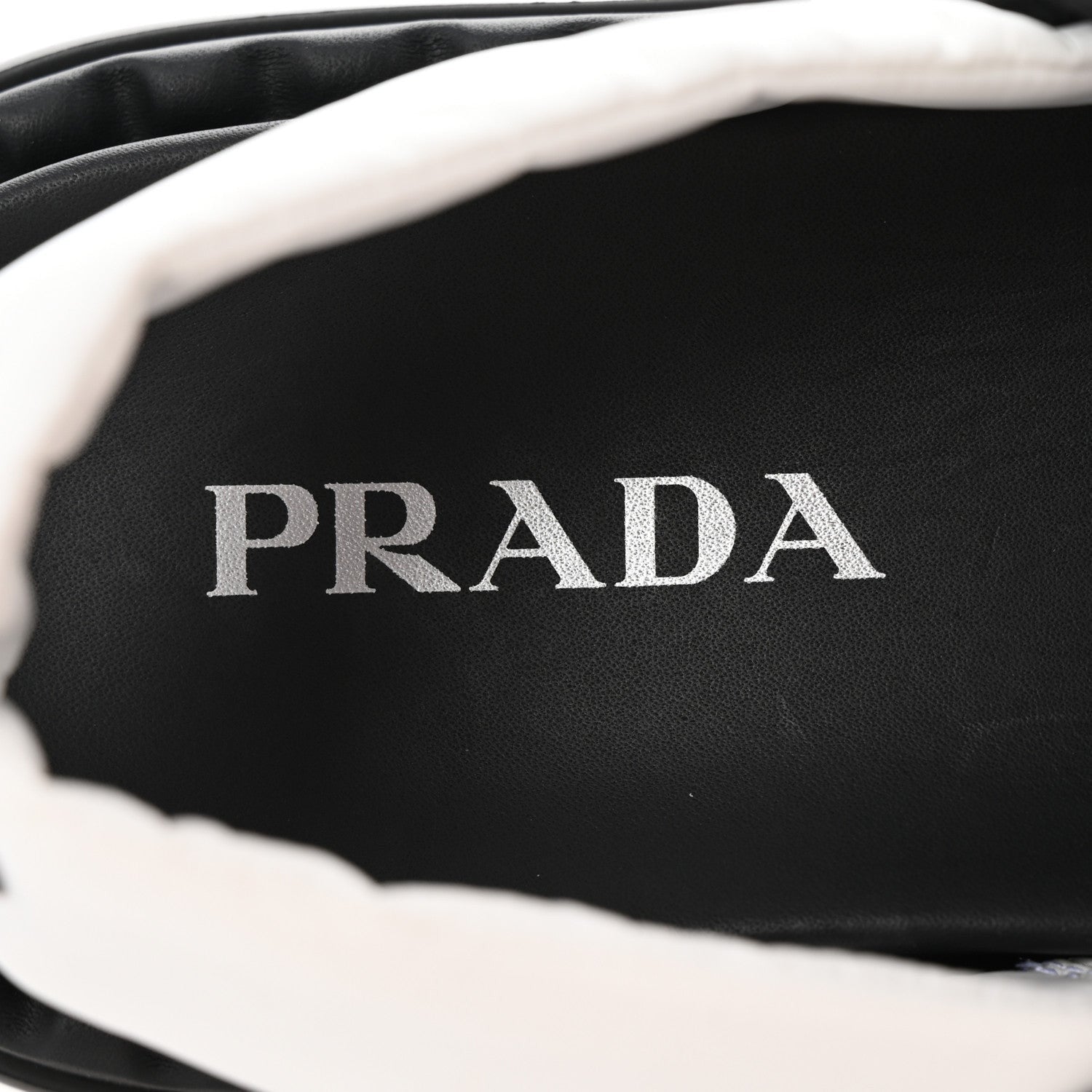 Prada Nylon Triangle Logo Padded Slingback Sandals 38 White 7 of 7