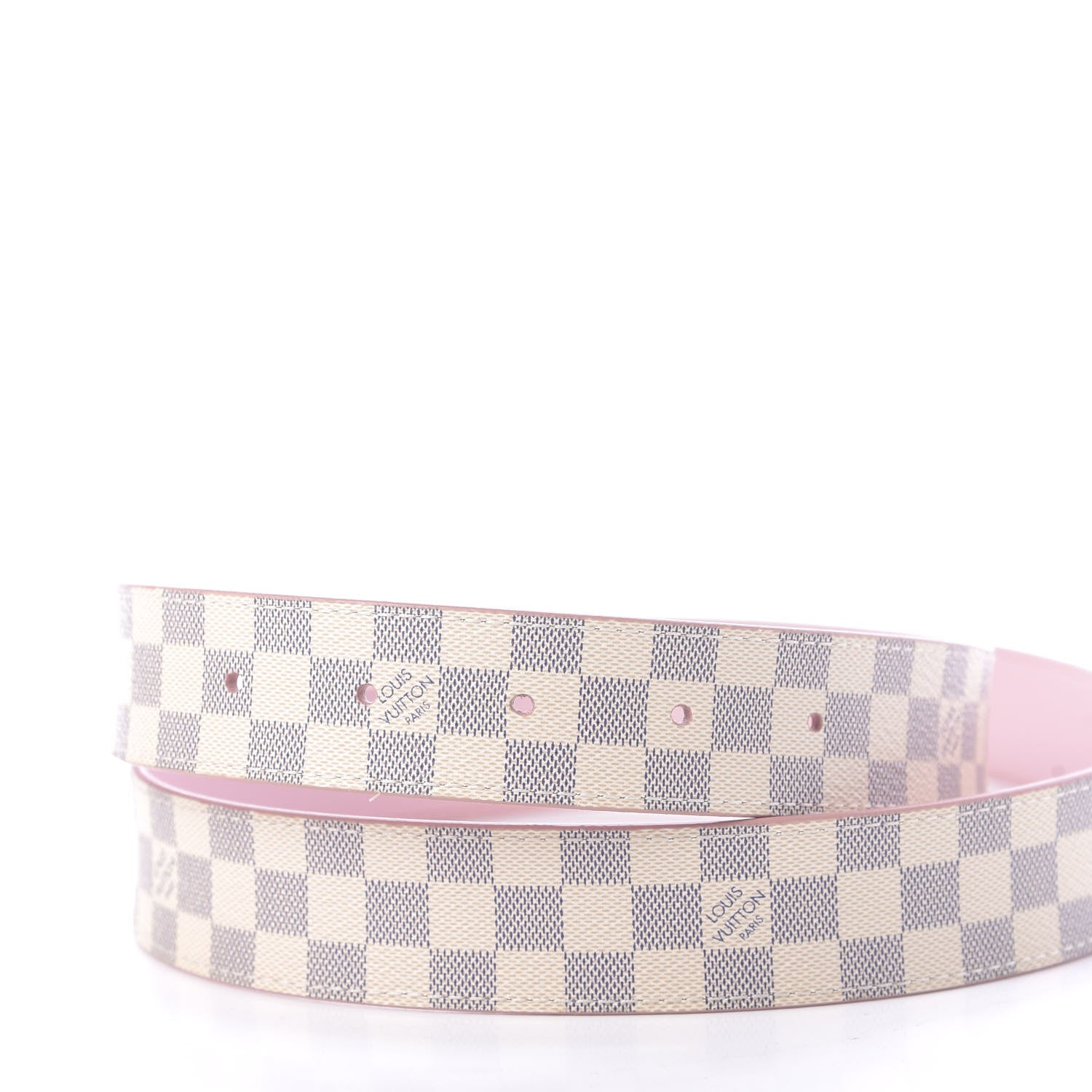 Louis Vuitton Damier Azur LV Initiales 32mm Belt 90 36 Rose Ballerine 4 of 7