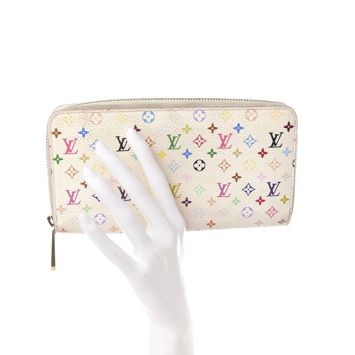 Monogram Multicolor Zippy Wallet White Litchi
