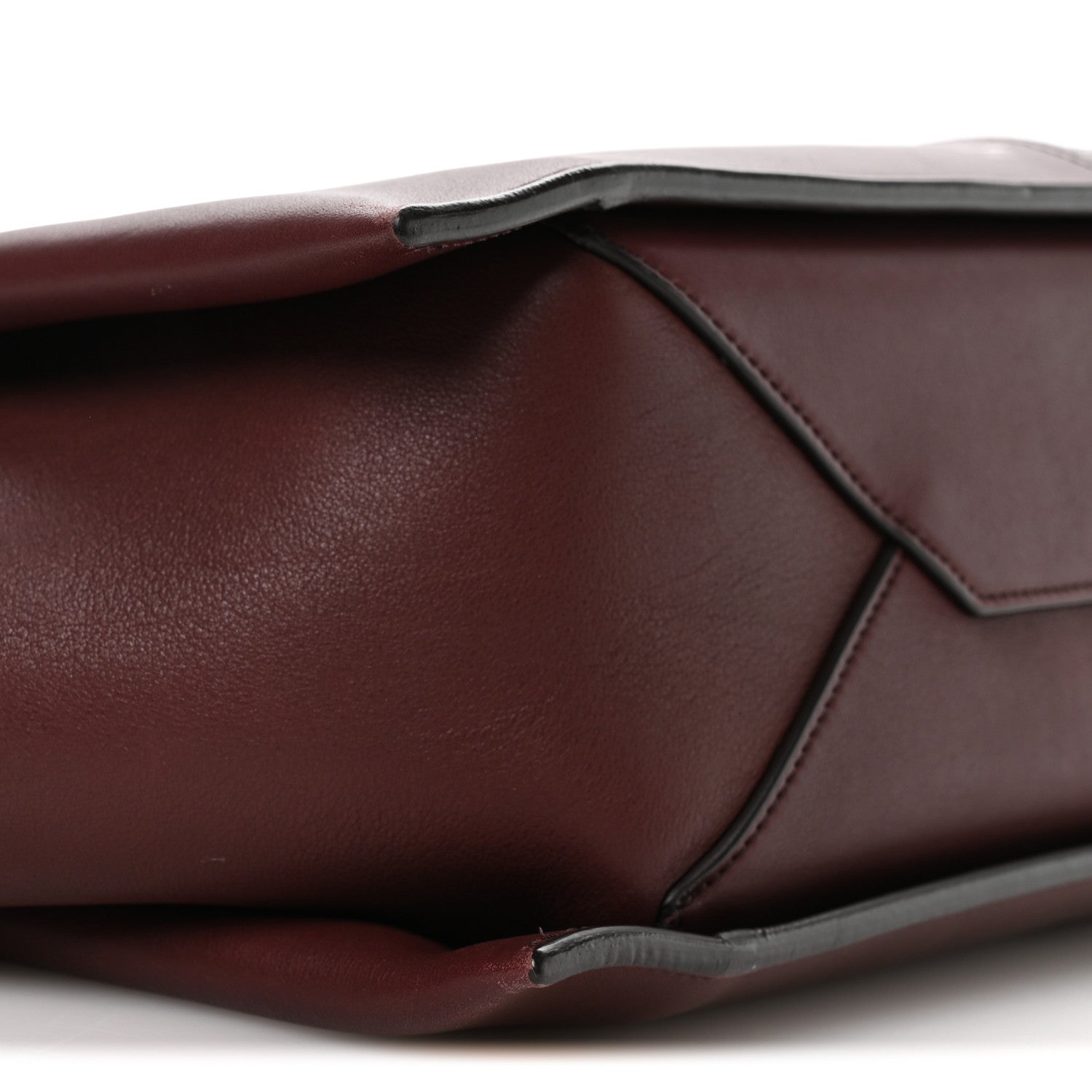 Celine Supple Natural Calfskin Medium Tri-Fold Bag Burgundy 10 of 12
