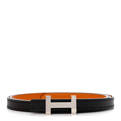 Hermes Swift Epsom 13mm Focus Belt 90 Black Orange 1 of 2