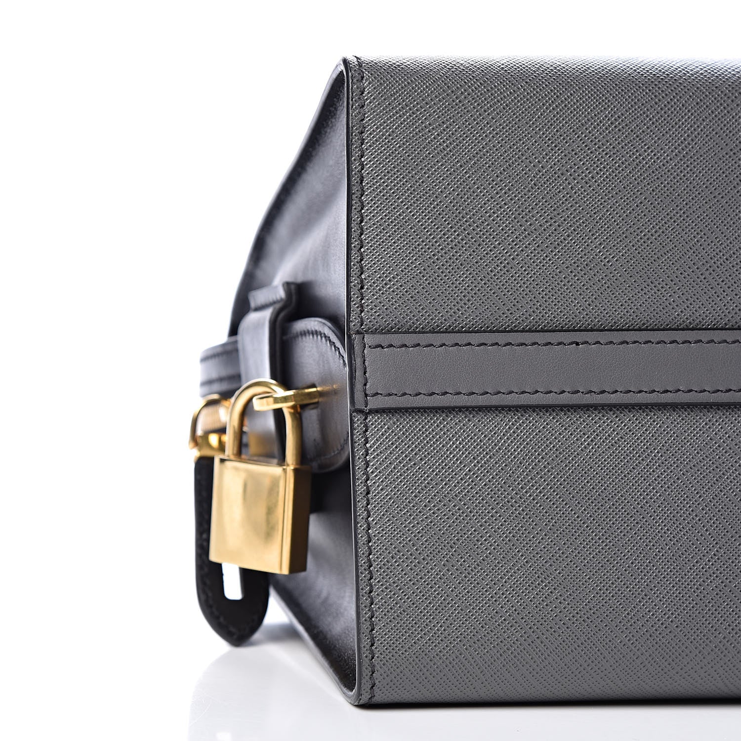 Prada Saffiano City Calf Medium Esplanade Tote Mercurio Black 9 of 11