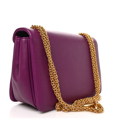 Valentino Garavani Nappa One Stud Chain Clutch Prune 3 of 8