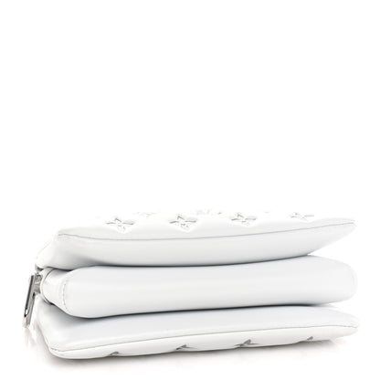 Louis Vuitton Lambskin Embossed Monogram Coussin BB White Silver 3 of 8