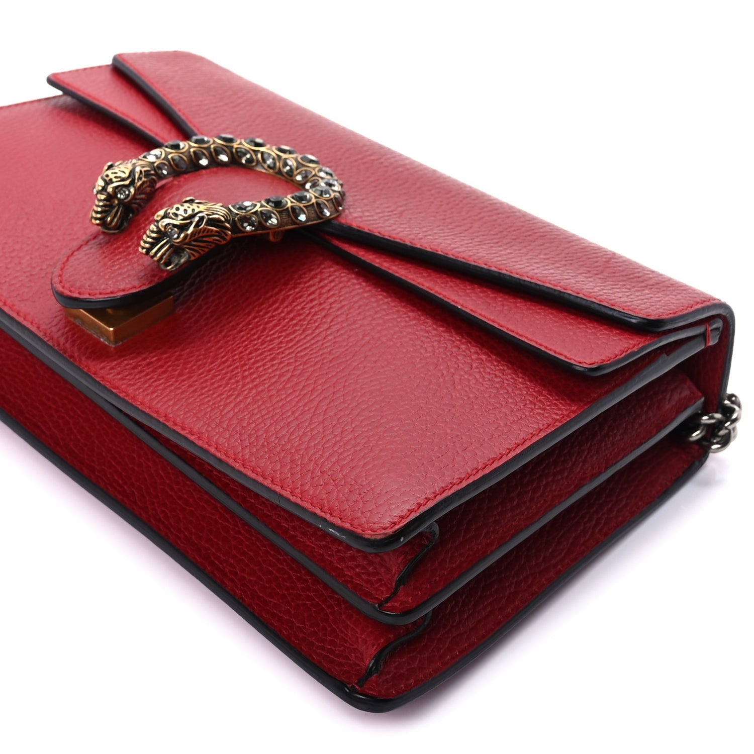 Gucci Dollar Calfskin Swarovski Crystal Small Dionysus Shoulder Bag  Hibiscus Red 8 of 8