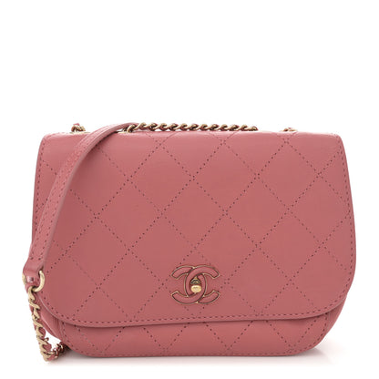 Chanel Calfskin Stitched Small Flap Bag Pink 1 of 11