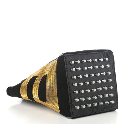 Alexander Wang Suede Crystal Embellished Logo Roxy Tote Black 4 of 8