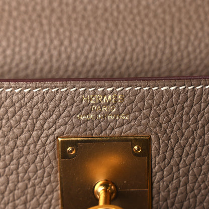 Hermes Taurillon Clemence Kelly Retourne 28 Etoupe 5 of 9