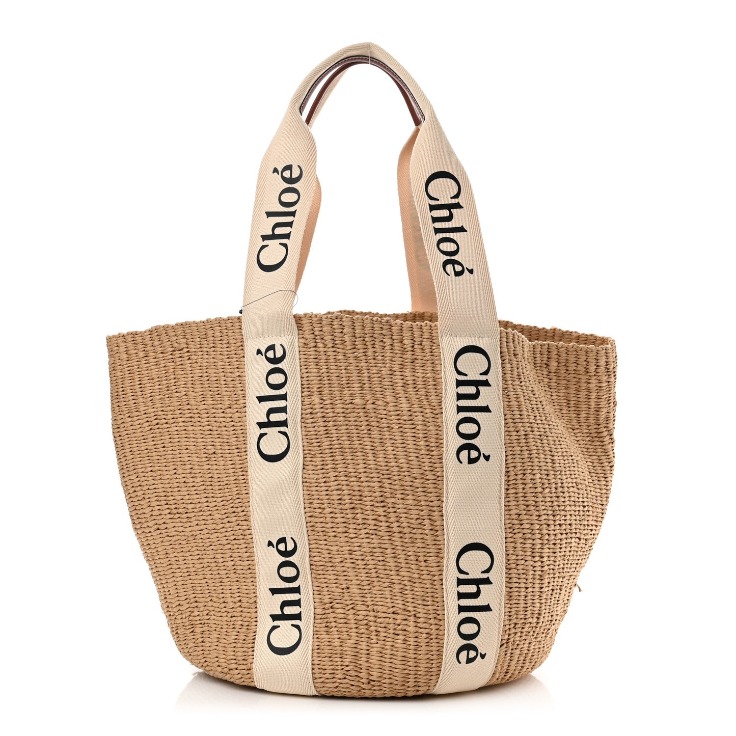 Raffia Large Woody Tote White