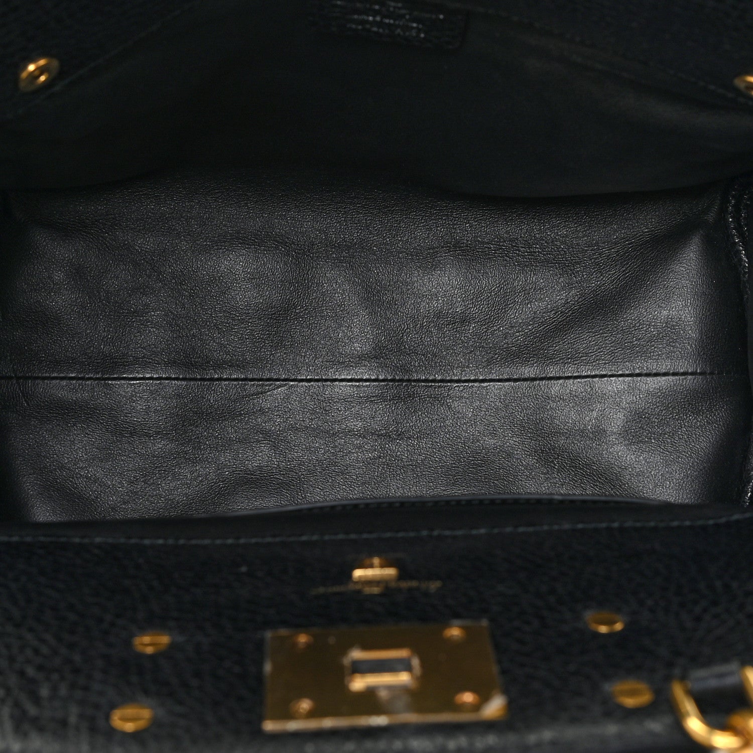 Salvatore Ferragamo Hammered Calfskin Small Studio Rock Bag Black 5 of 15