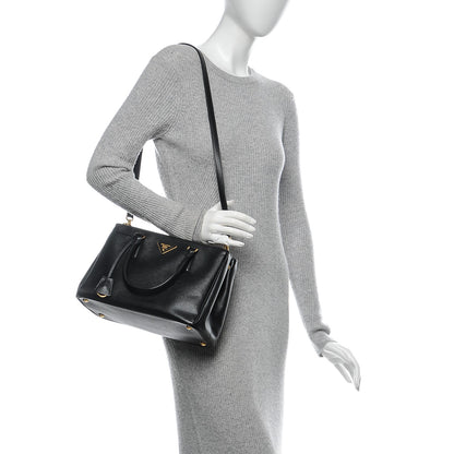 Prada Saffiano Small Galleria Double Zip Tote Black 2 of 7