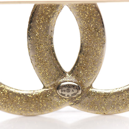 Chanel Crystal CC Brooch Light Gold 4 of 5