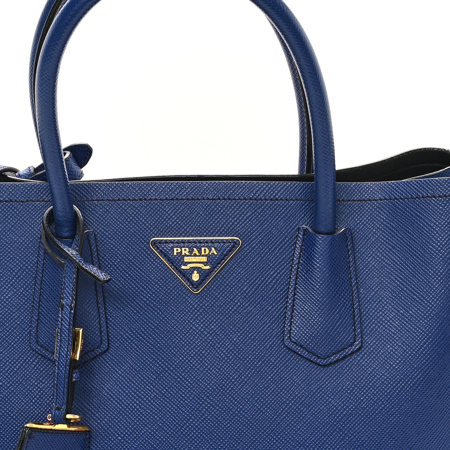 Prada Saffiano Cuir Small Double Bag Inchiostro 7 of 7