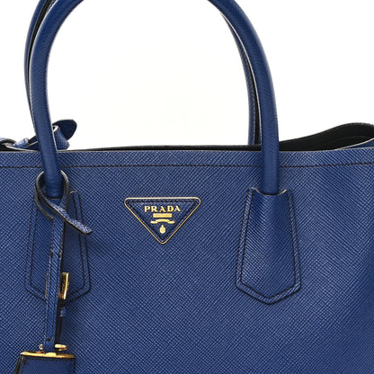 Prada Saffiano Cuir Small Double Bag Inchiostro 7 of 7