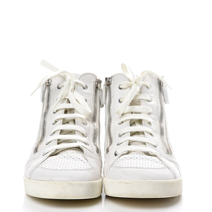 Chanel Calfskin Mens High Top CC Sneakers 43 White 2 of 14