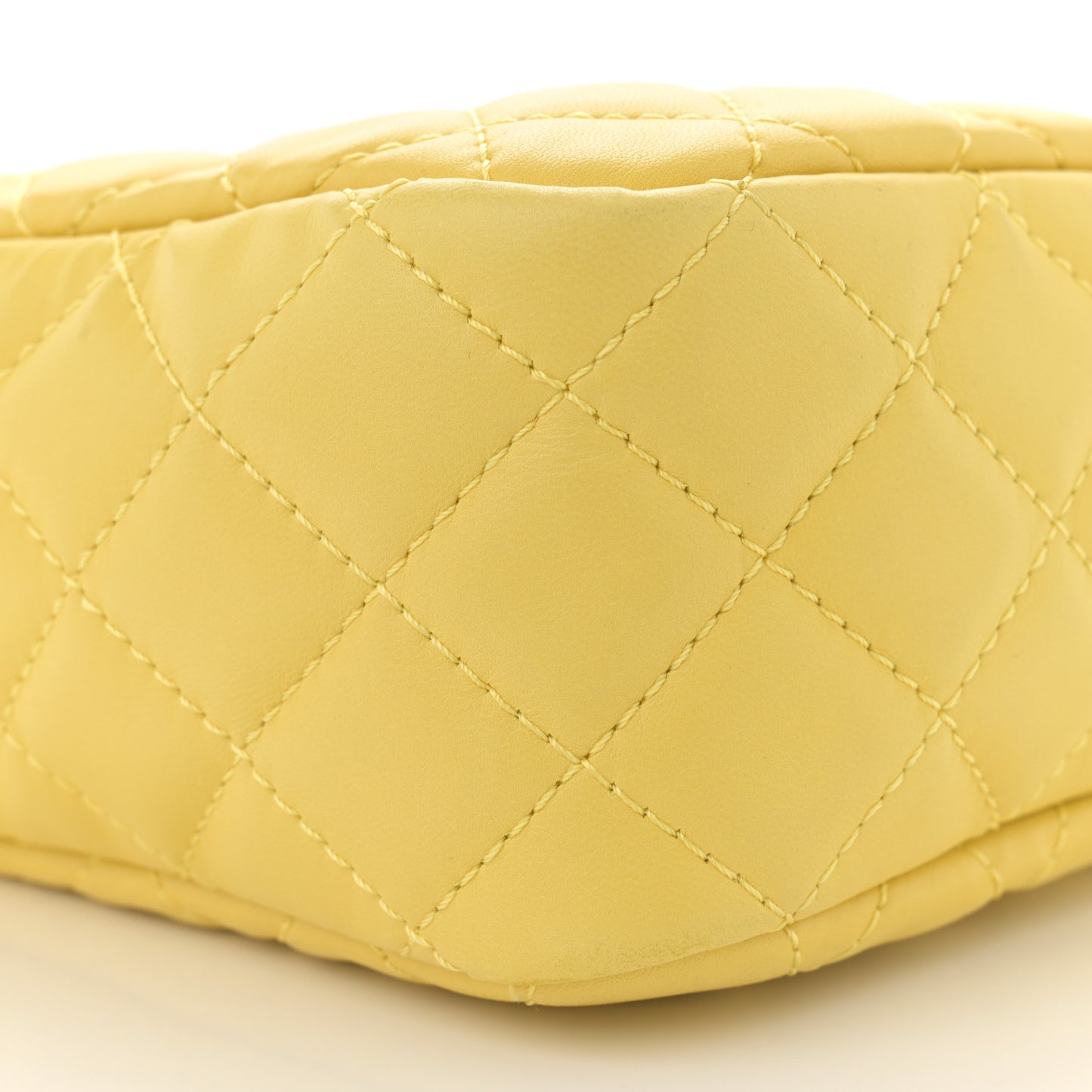 Calfskin Quilted Reissue Medium Camera Case  Yellow
