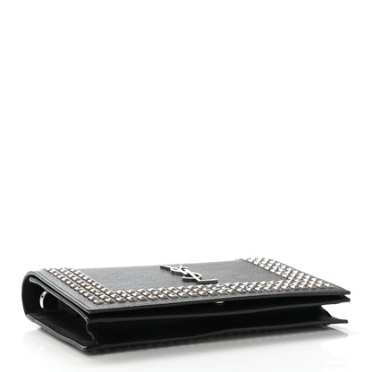 Saint Laurent Calfskin Studded Monogram Bag Black 4 of 10