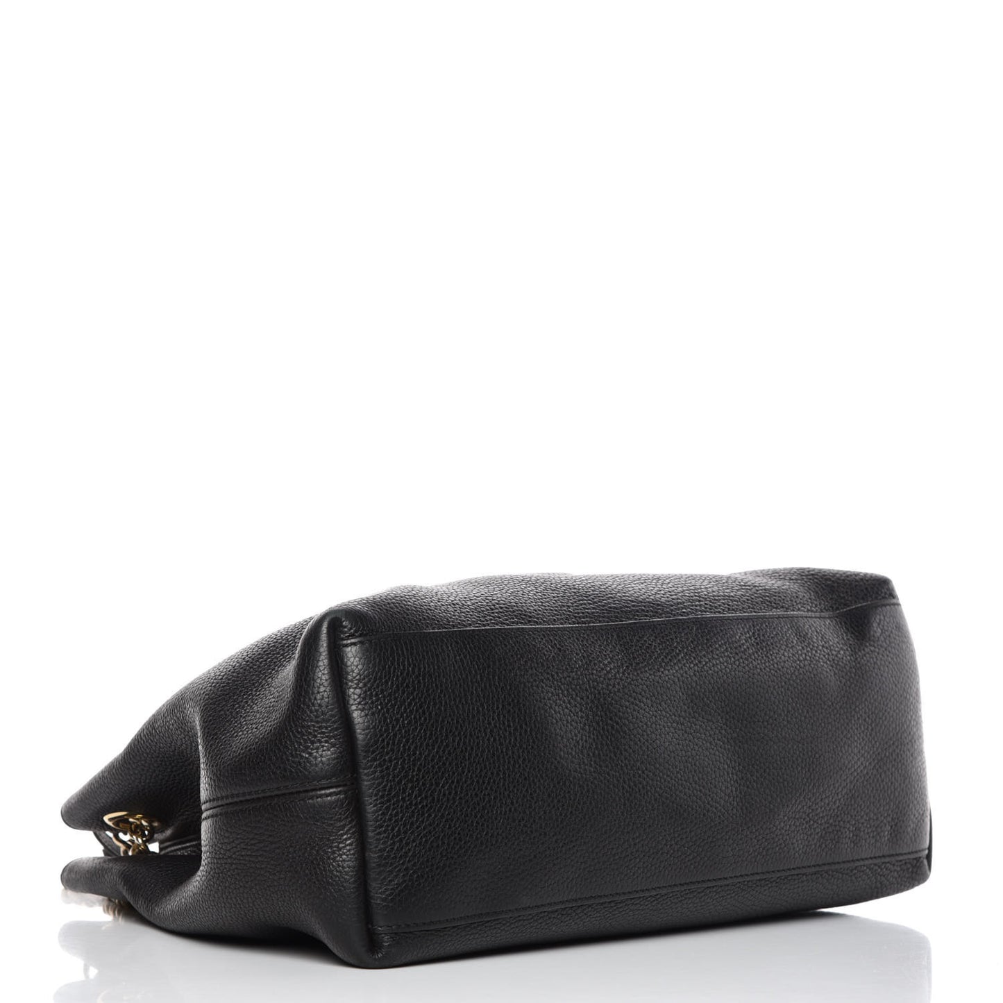 Pebbled Calfskin Medium Soho Chain Shoulder Bag Black