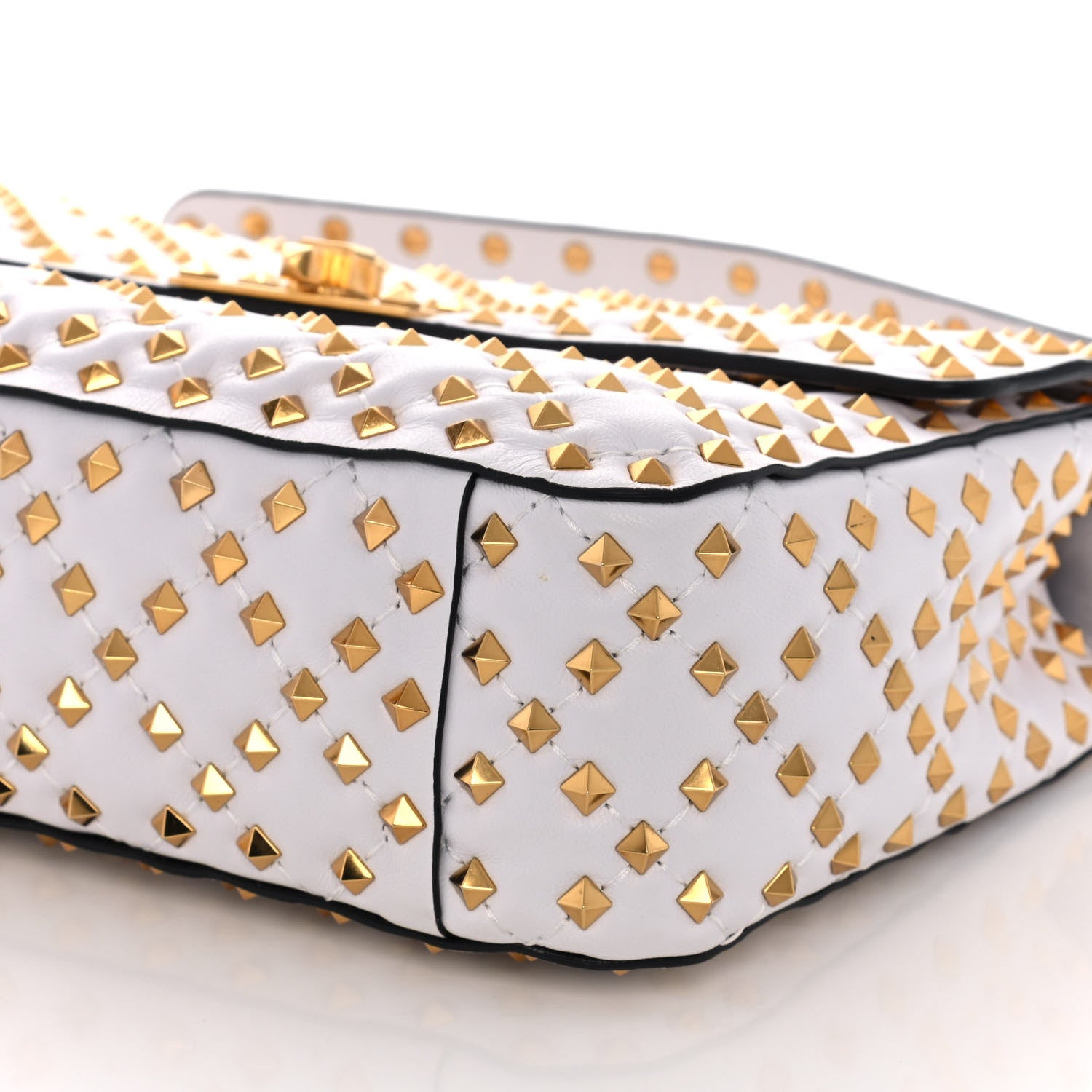 Valentino Garavani Lambskin Medium Rockstud Extreme Spike Shoulder Bag Light Ivory 7 of 9