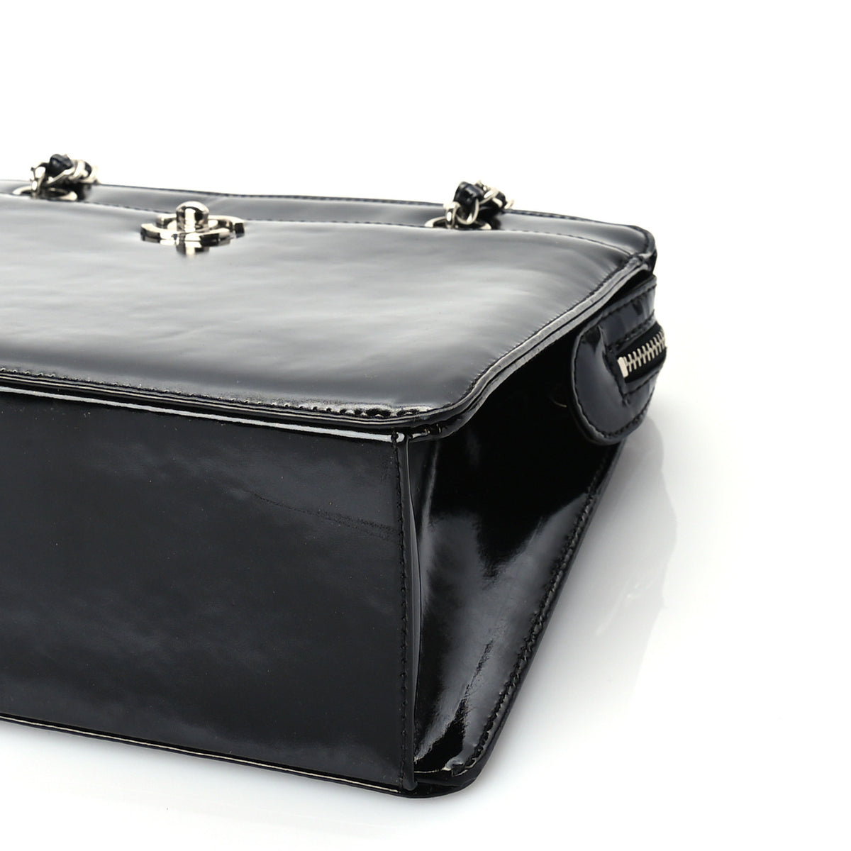 Chanel Glazed Calfskin Shoulder Bag  Black 9 of 9