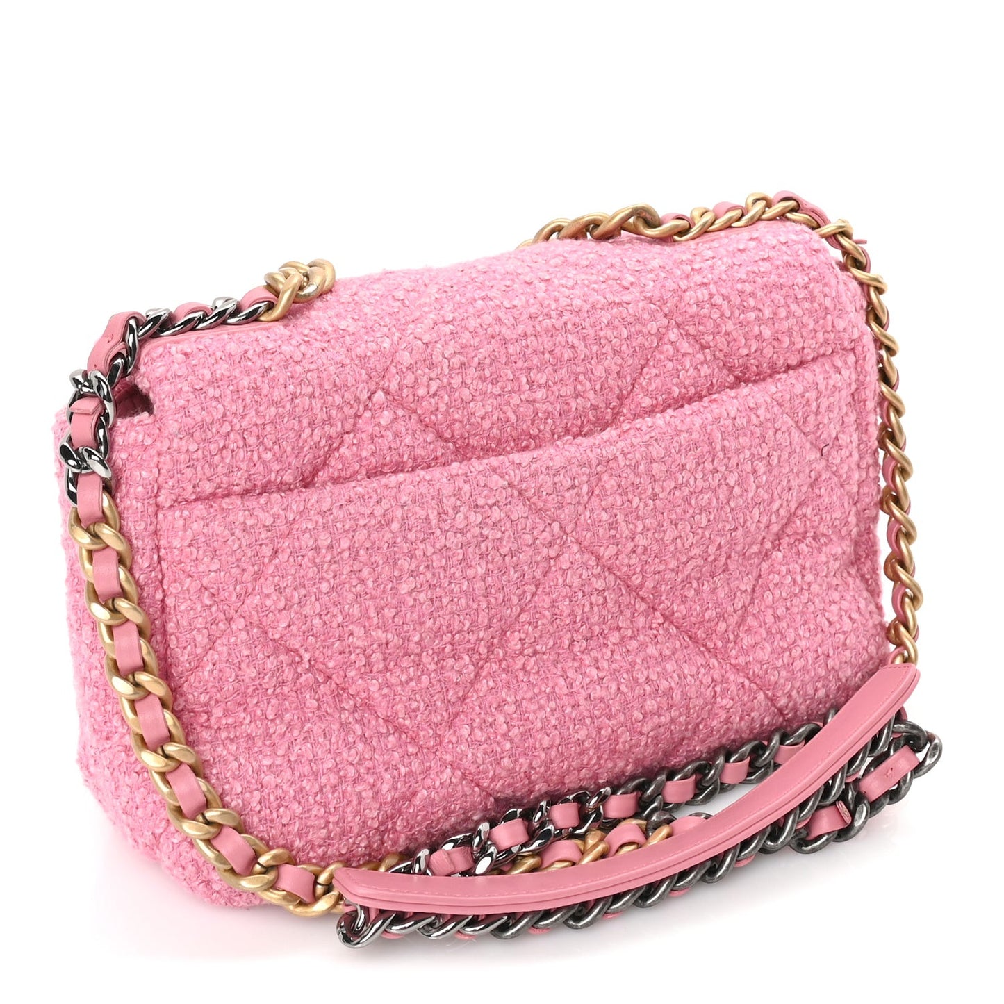 Tweed Quilted Medium  19 Flap Pink