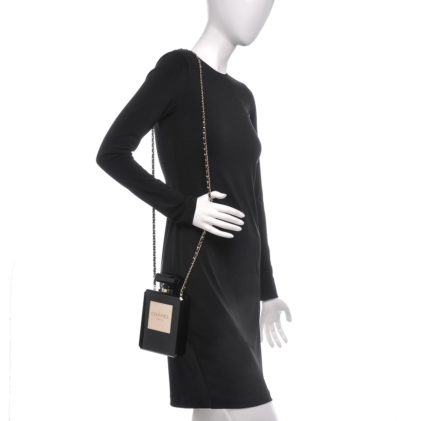 Plexiglass Perfume Bottle Clutch Black