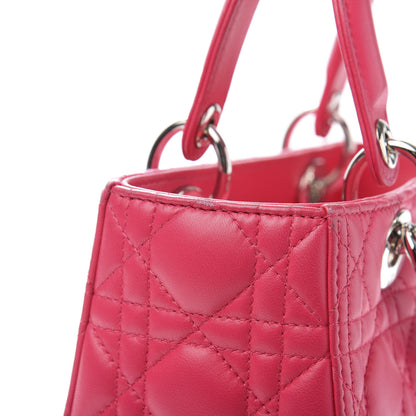 Christian Dior Lambskin Cannage Medium Lady Dior Fuchsia 14 of 18